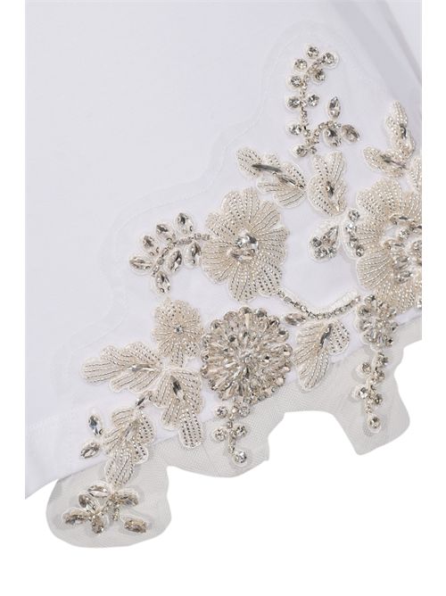 T-shirt in jersey di cotone con patch cristalli BLUGIRL | RA6153 JS00310601